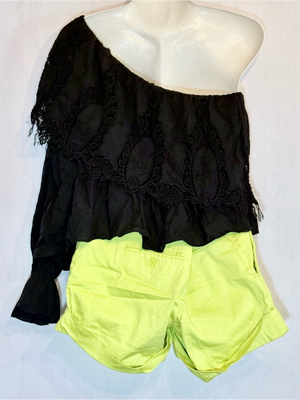 Black Ruffle Off-Shoulder Top - Picture 3 of 7